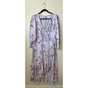 Prose & Poetry Women's Christina Floral Faux Wrap Dress Purple SZ M, Spring